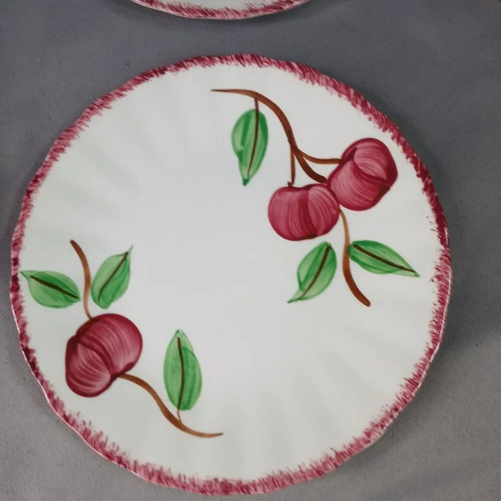 4 Blue Ridge Southern Pottery 4 Bread and Butter Plates Crab Apple